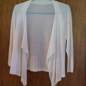 White Open Front Sweater, Size Medium